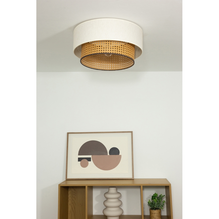 Φωτιστικό οροφής NATIA 1xE27/60W/230V Ø 45 εκ. λευκό/καφέ