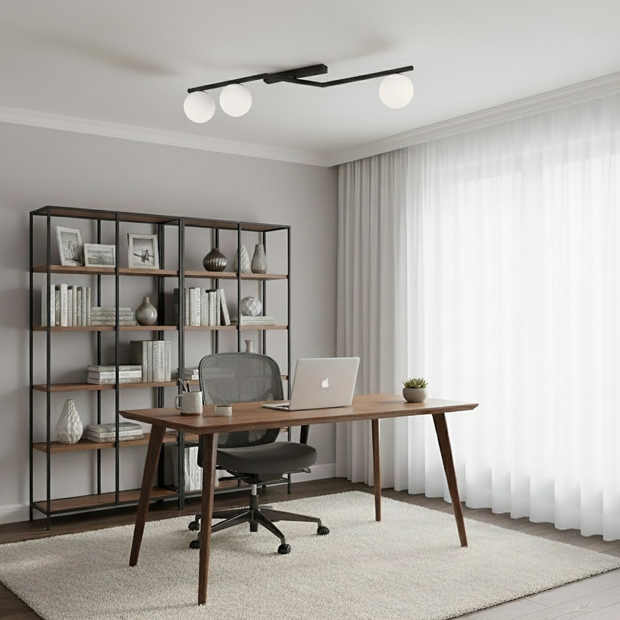 Φωτιστικό οροφής NATON 3xE14/10W/230V μαύρο/λευκό