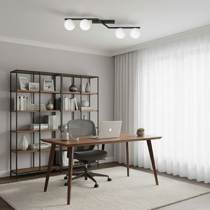 Φωτιστικό οροφής NATON 4xE14/10W/230V μαύρο/λευκό