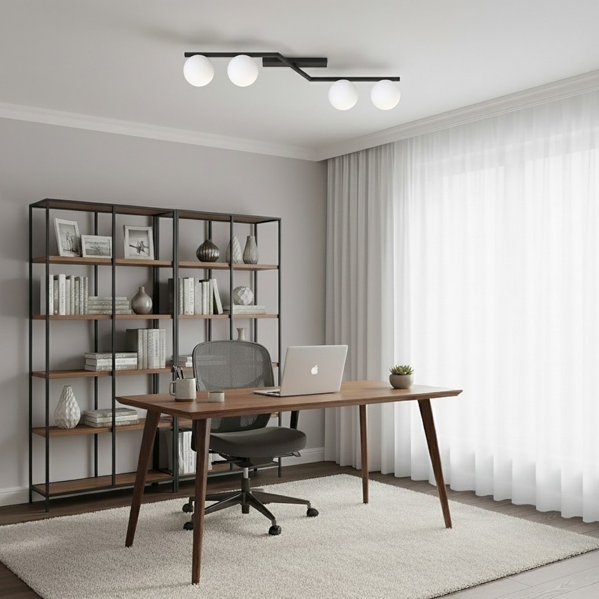 Φωτιστικό οροφής NATON 4xE14/10W/230V μαύρο/λευκό