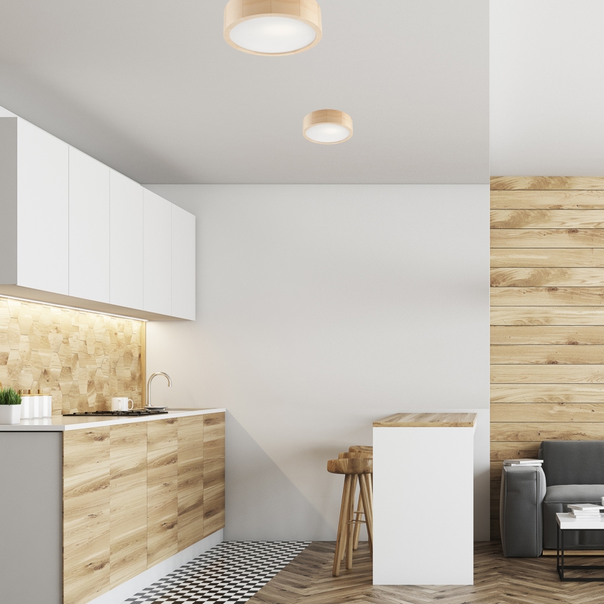 Φωτιστικό οροφής NATURAL 1xE27/60W/230V Ø 27,5 cm, από πεύκο