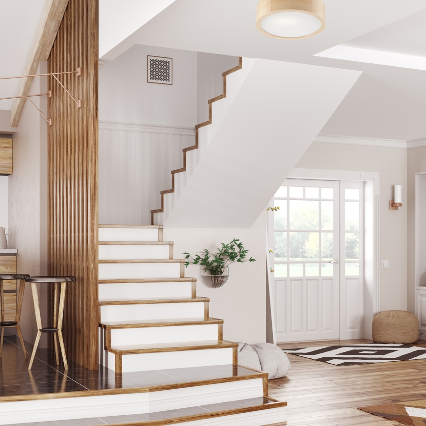 Φωτιστικό οροφής NATURAL 1xE27/60W/230V Ø 27,5 cm, από πεύκο