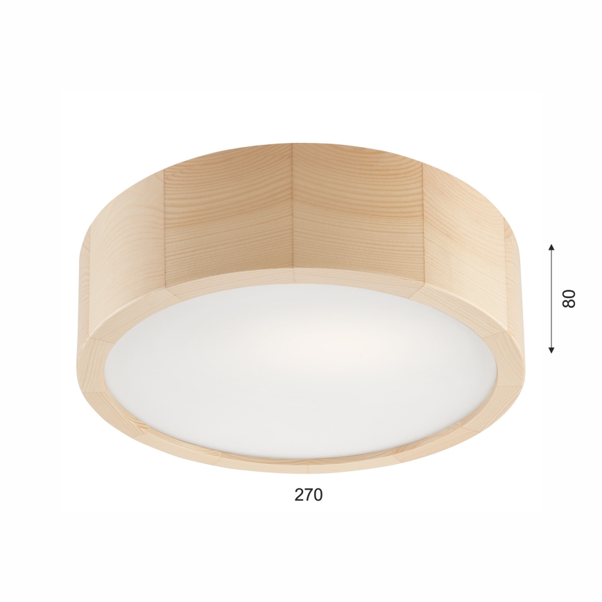 Φωτιστικό οροφής NATURAL 1xE27/60W/230V Ø 27,5 cm, από πεύκο