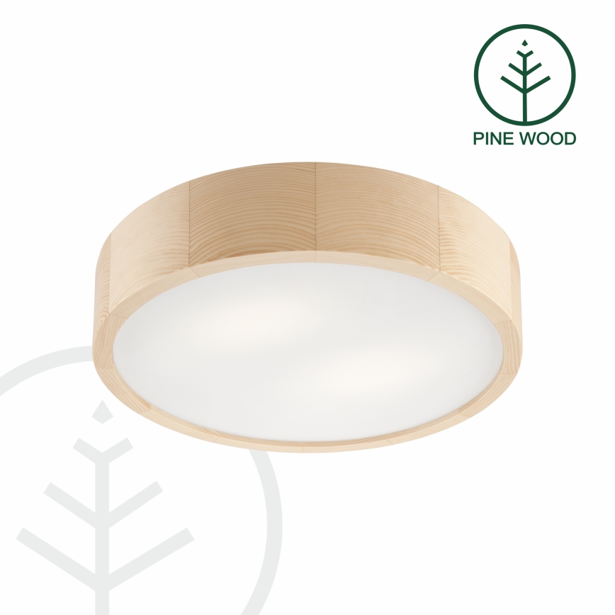 Φωτιστικό οροφής NATURAL 2xE27/60W/230V, διάμ. 37,5 εκ., από πεύκο