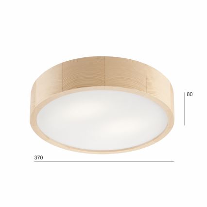 Φωτιστικό οροφής NATURAL 2xE27/60W/230V, διάμ. 37,5 εκ., από πεύκο