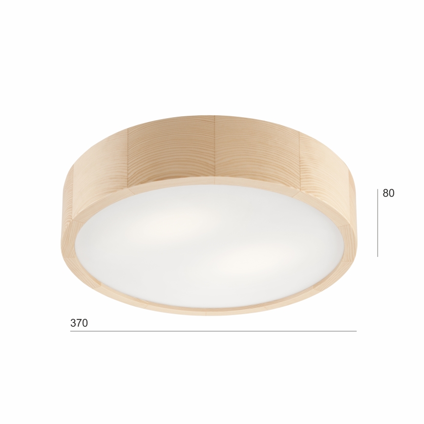 Φωτιστικό οροφής NATURAL 2xE27/60W/230V, διάμ. 37,5 εκ., από πεύκο