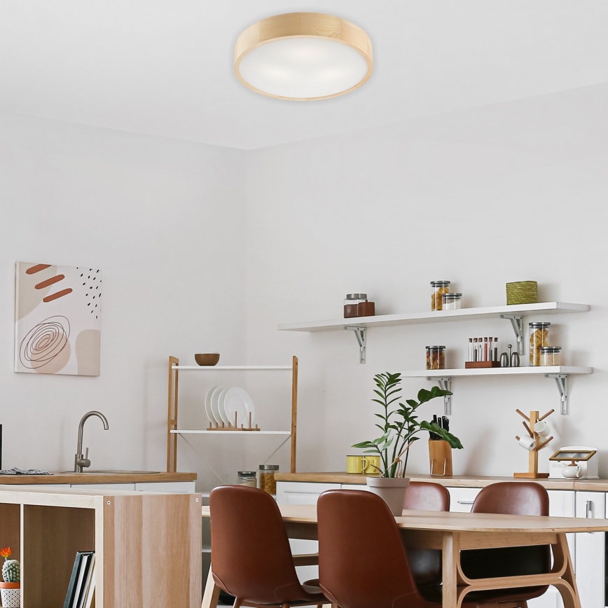 Φωτιστικό οροφής NATURAL 3xE27/60W/230V διάμ. 47,5 εκ. από πεύκο