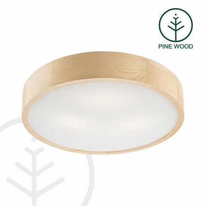 Φωτιστικό οροφής NATURAL 3xE27/60W/230V διάμ. 47,5 εκ. από πεύκο