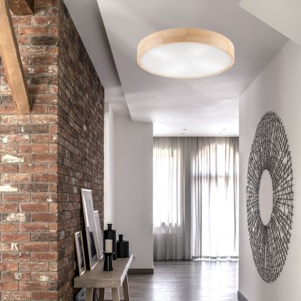 Φωτιστικό οροφής NATURAL 4xE27/60W/230V ø 57,5 cm πεύκο