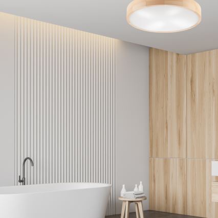 Φωτιστικό οροφής NATURAL 4xE27/60W/230V ø 57,5 cm πεύκο