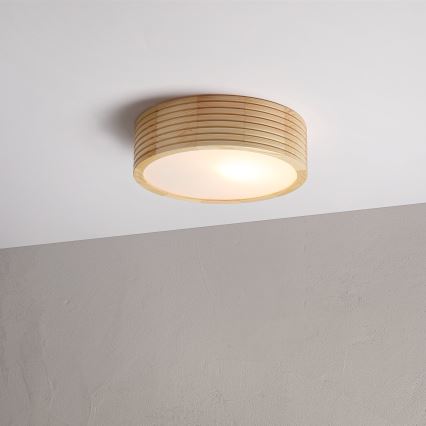 Φωτιστικό οροφής NATURAL MODERN 1xE27/15W/230V Ø 27,5 εκ. από πεύκο