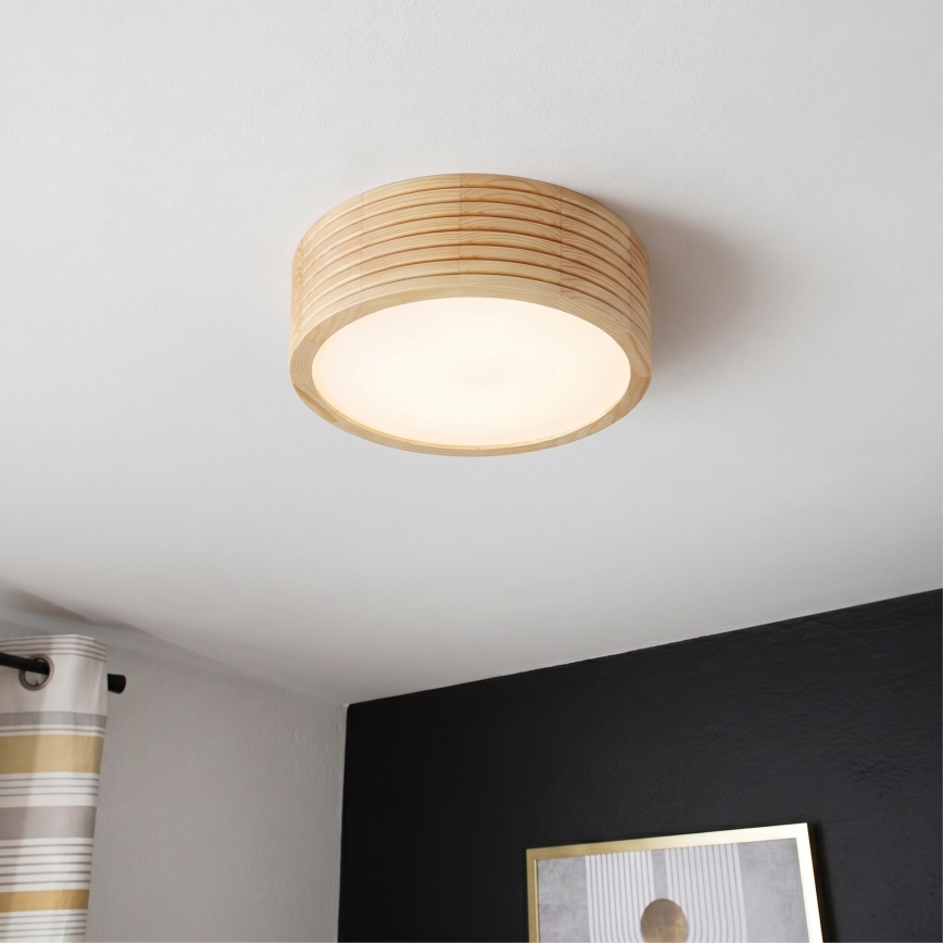 Φωτιστικό οροφής NATURAL MODERN 1xE27/15W/230V Ø 27,5 εκ. από πεύκο