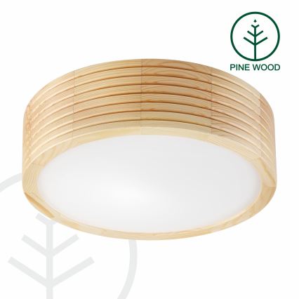 Φωτιστικό οροφής NATURAL MODERN 1xE27/15W/230V Ø 27,5 εκ. από πεύκο