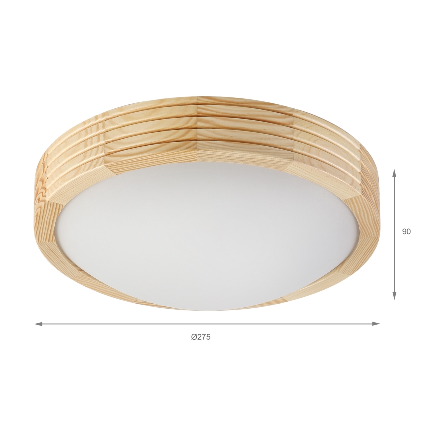 Φωτιστικό οροφής NATURAL MODERN 1xE27/15W/230V Ø 27,5 εκ. από πεύκο
