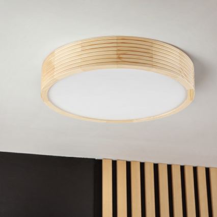 Φωτιστικό οροφής NATURAL MODERN 2xE27/15W/230V Ø 37,5 cm από πεύκο