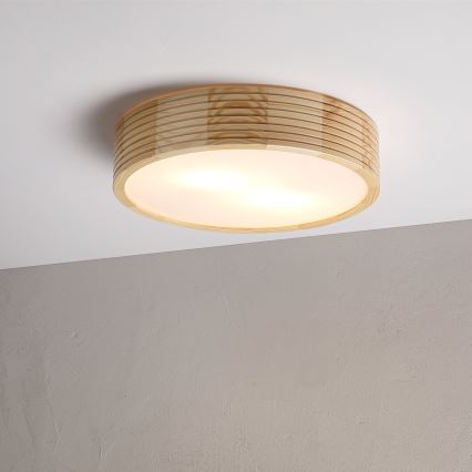 Φωτιστικό οροφής NATURAL MODERN 2xE27/15W/230V Ø 37,5 cm από πεύκο