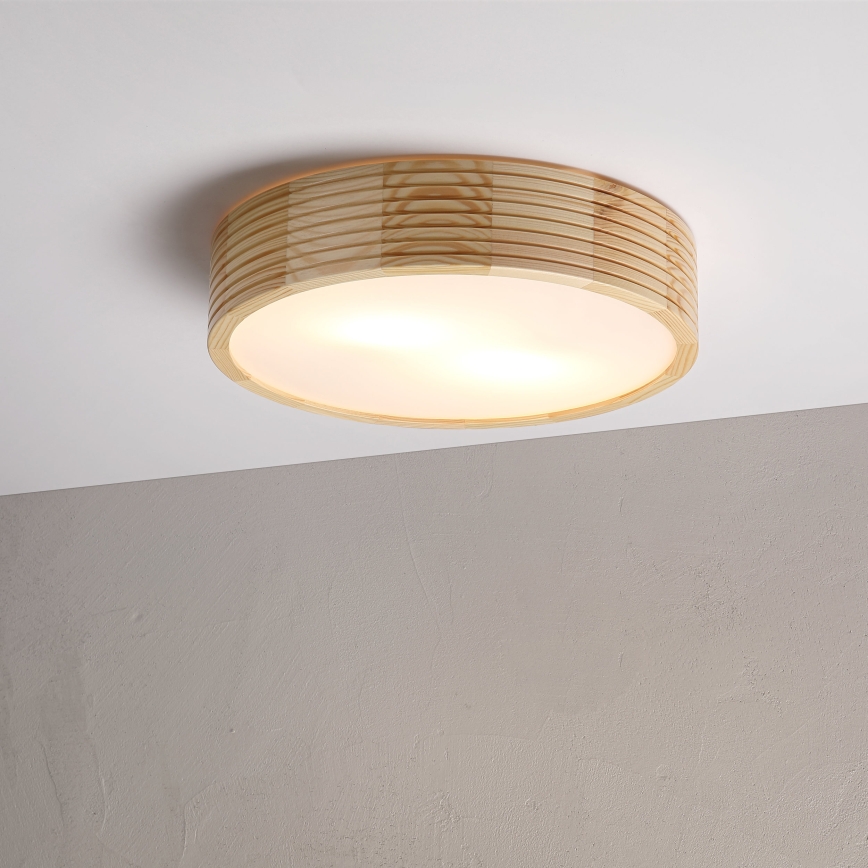Φωτιστικό οροφής NATURAL MODERN 2xE27/15W/230V Ø 37,5 cm από πεύκο
