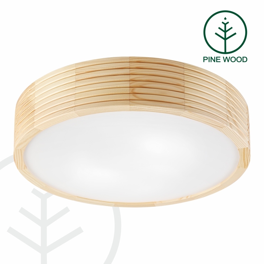 Φωτιστικό οροφής NATURAL MODERN 2xE27/15W/230V Ø 37,5 cm από πεύκο