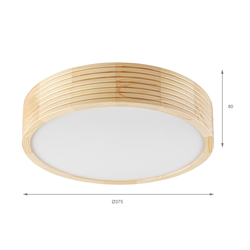 Φωτιστικό οροφής NATURAL MODERN 2xE27/15W/230V Ø 37,5 cm από πεύκο