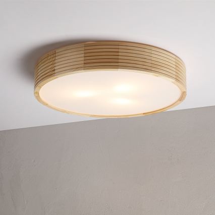 Φωτιστικό οροφής NATURAL MODERN 3xE27/15W/230V, διάμετρος 47,5 cm, από πεύκο