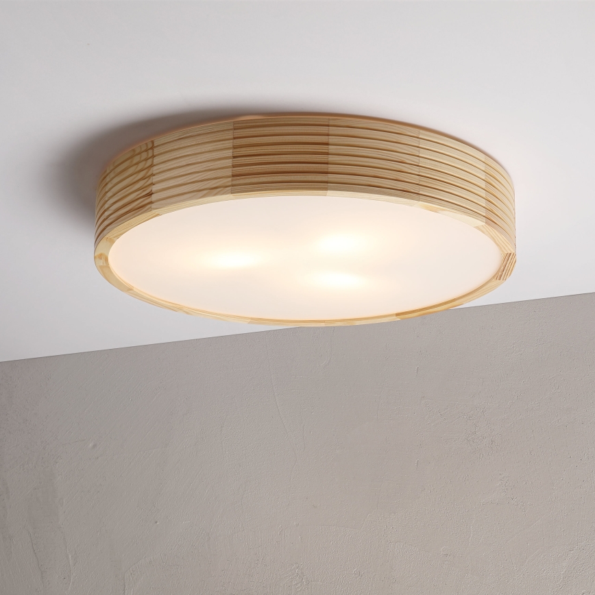 Φωτιστικό οροφής NATURAL MODERN 3xE27/15W/230V, διάμετρος 47,5 cm, από πεύκο