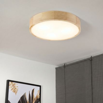 Φωτιστικό οροφής NATURAL MODERN 3xE27/15W/230V, διάμετρος 47,5 cm, από πεύκο