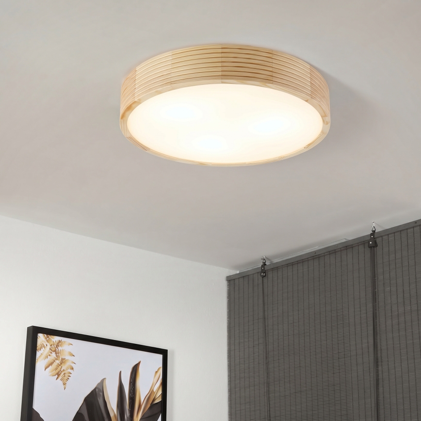Φωτιστικό οροφής NATURAL MODERN 3xE27/15W/230V, διάμετρος 47,5 cm, από πεύκο