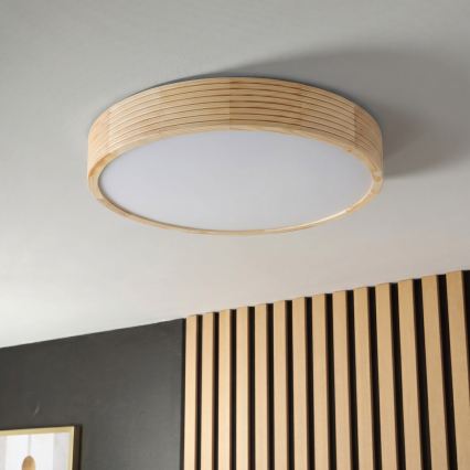 Φωτιστικό οροφής NATURAL MODERN 3xE27/15W/230V, διάμετρος 47,5 cm, από πεύκο