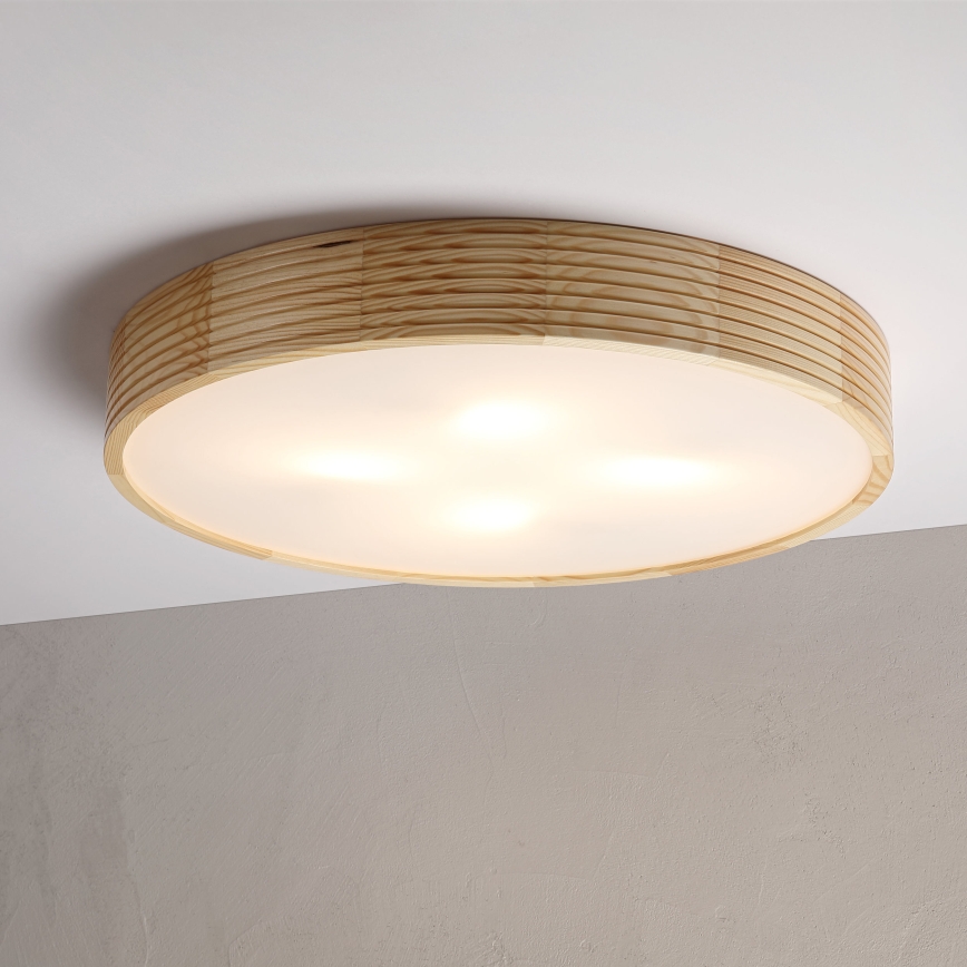 Φωτιστικό οροφής NATURAL MODERN 4xE27/15W/230V Ø 58 εκ. από πεύκο