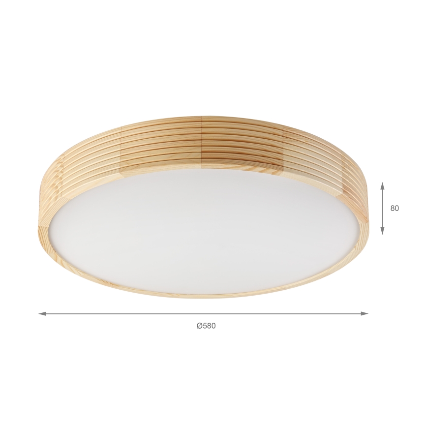 Φωτιστικό οροφής NATURAL MODERN 4xE27/15W/230V Ø 58 εκ. από πεύκο