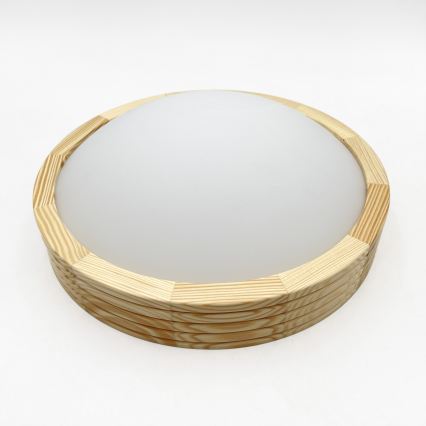 Φωτιστικό οροφής NATURAL MODERN SLIM 1xE27/15W/230V, διάμετρος 27,5 εκ., από πεύκο