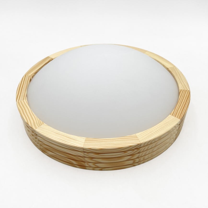 Φωτιστικό οροφής NATURAL MODERN SLIM 1xE27/15W/230V, διάμετρος 27,5 εκ., από πεύκο