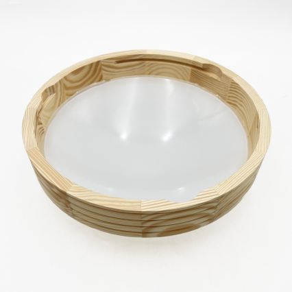 Φωτιστικό οροφής NATURAL MODERN SLIM 1xE27/15W/230V, διάμετρος 27,5 εκ., από πεύκο