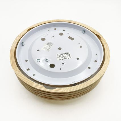 Φωτιστικό οροφής NATURAL MODERN SLIM 1xE27/15W/230V, διάμετρος 27,5 εκ., από πεύκο