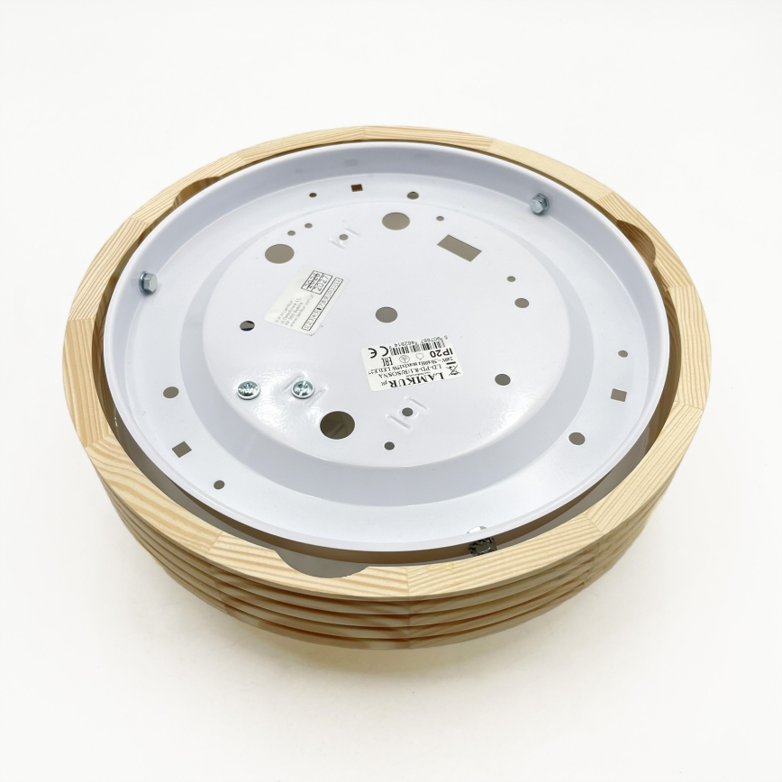 Φωτιστικό οροφής NATURAL MODERN SLIM 1xE27/15W/230V, διάμετρος 27,5 εκ., από πεύκο