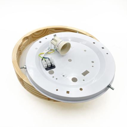 Φωτιστικό οροφής NATURAL MODERN SLIM 1xE27/15W/230V, διάμετρος 27,5 εκ., από πεύκο