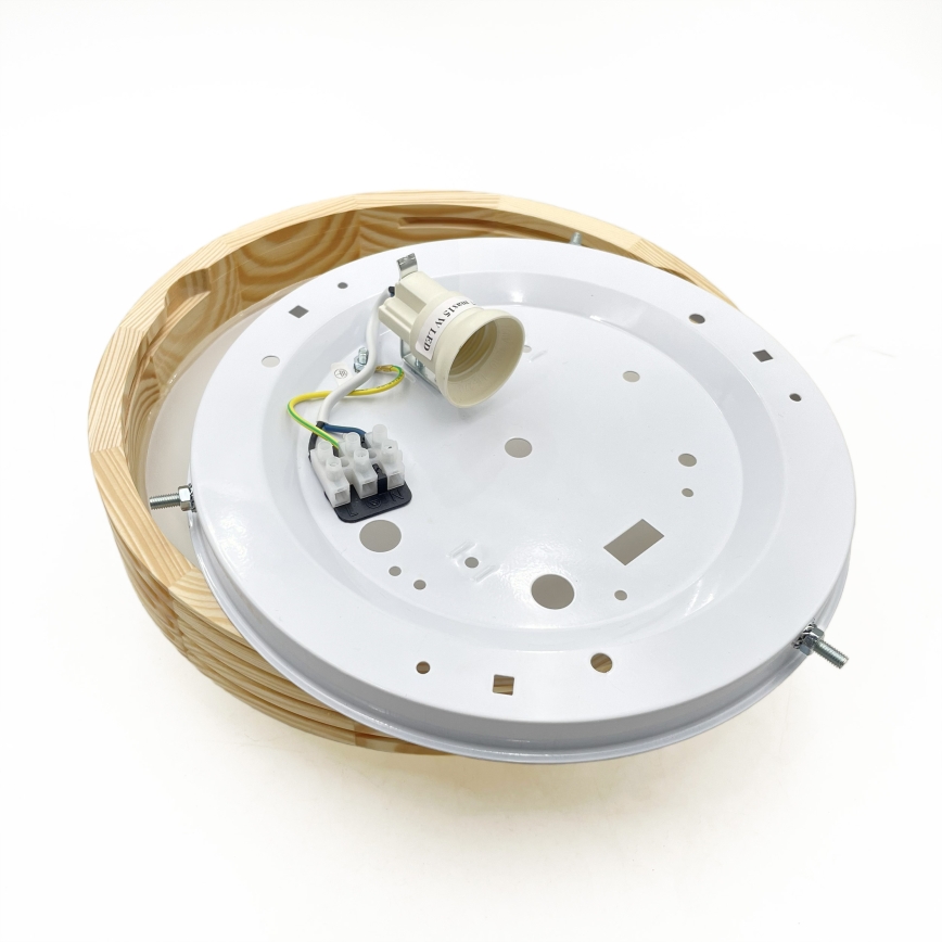 Φωτιστικό οροφής NATURAL MODERN SLIM 1xE27/15W/230V, διάμετρος 27,5 εκ., από πεύκο