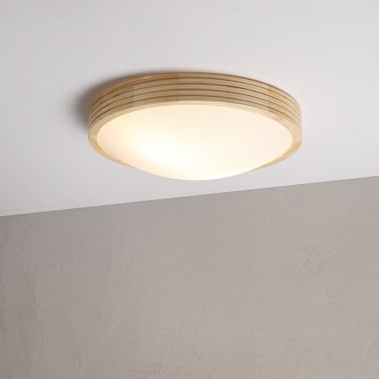 Φωτιστικό οροφής NATURAL MODERN SLIM 2xE27/15W/230V Ø 37,5 cm, από πεύκο