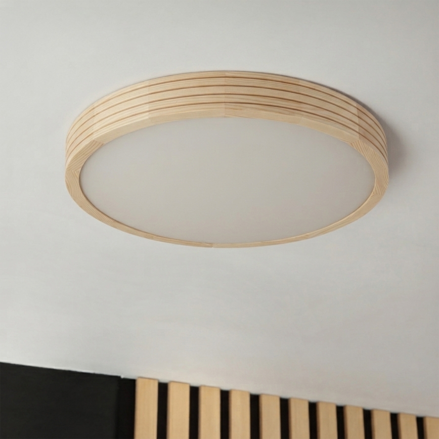 Φωτιστικό οροφής NATURAL MODERN SLIM 2xE27/15W/230V Ø 37,5 cm, από πεύκο