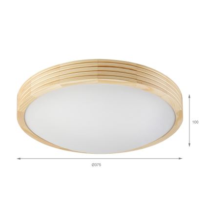 Φωτιστικό οροφής NATURAL MODERN SLIM 2xE27/15W/230V Ø 37,5 cm, από πεύκο