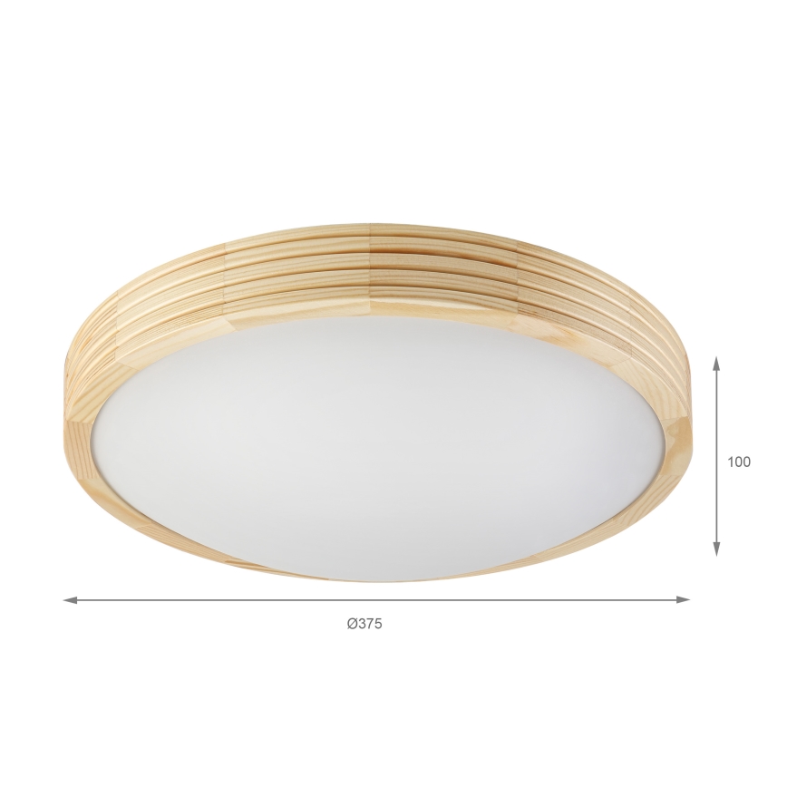 Φωτιστικό οροφής NATURAL MODERN SLIM 2xE27/15W/230V Ø 37,5 cm, από πεύκο