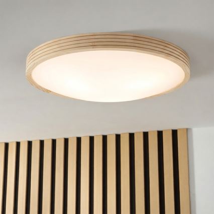 Φωτιστικό οροφής NATURAL MODERN SLIM 3xE27/15W/230V, διάμ. 47,5 εκ., πεύκο