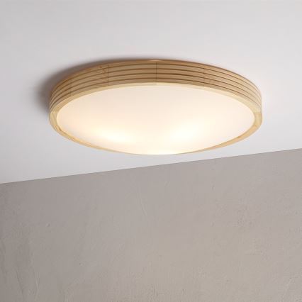 Φωτιστικό οροφής NATURAL MODERN SLIM 3xE27/15W/230V, διάμ. 47,5 εκ., πεύκο