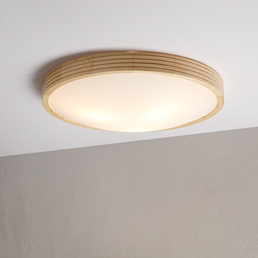 Φωτιστικό οροφής NATURAL MODERN SLIM 3xE27/15W/230V, διάμ. 47,5 εκ., πεύκο
