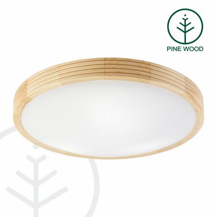 Φωτιστικό οροφής NATURAL MODERN SLIM 3xE27/15W/230V, διάμ. 47,5 εκ., πεύκο