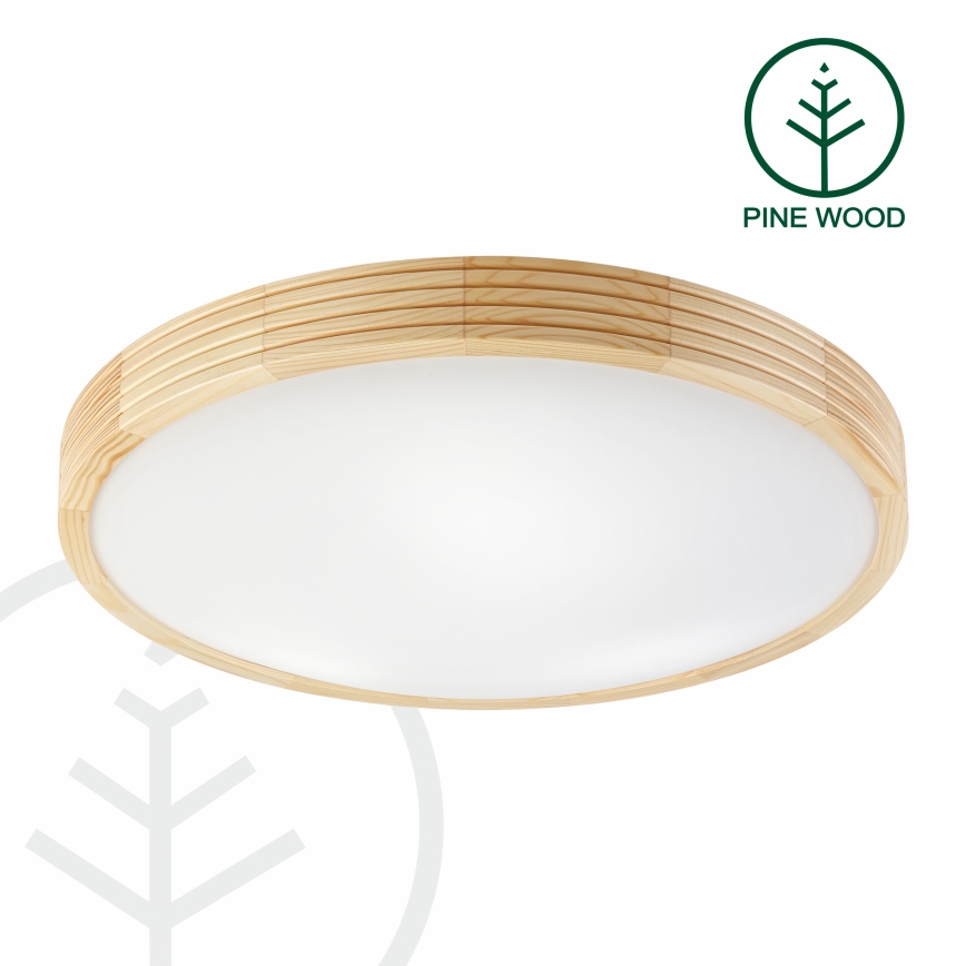 Φωτιστικό οροφής NATURAL MODERN SLIM 3xE27/15W/230V, διάμ. 47,5 εκ., πεύκο