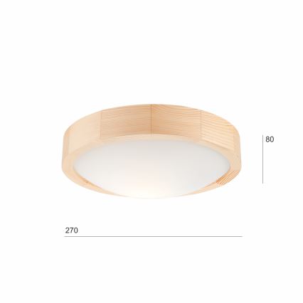 Φωτιστικό οροφής NATURAL SLIM 1xE27/60W/230V ø  27 cm πεύκο