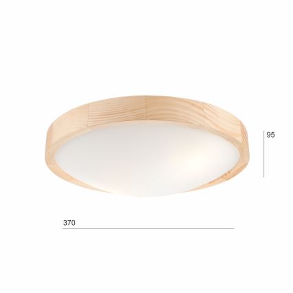 Φωτιστικό οροφής NATURAL SLIM 2xE27/60W/230V Ø 37 cm  πεύκο