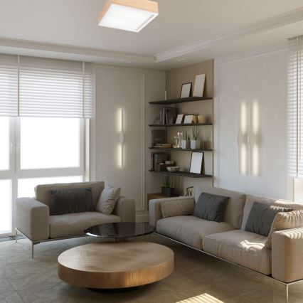 Φωτιστικό οροφής NATURAL SQUARE 2xE27/15W/230V 31x31 cm πεύκο/λευκό