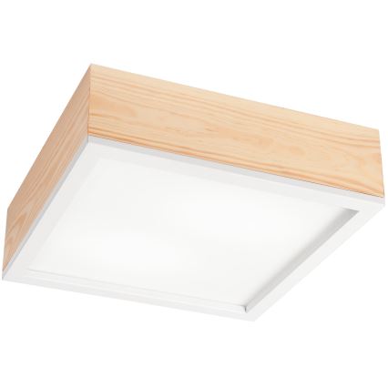 Φωτιστικό οροφής NATURAL SQUARE 2xE27/15W/230V 31x31 cm πεύκο/λευκό